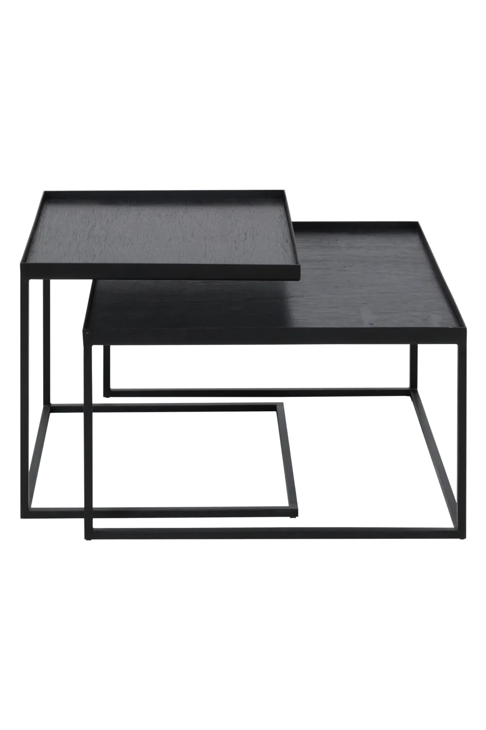 Black Nesting Coffee Tables (2) | Ethnicraft Square Tray