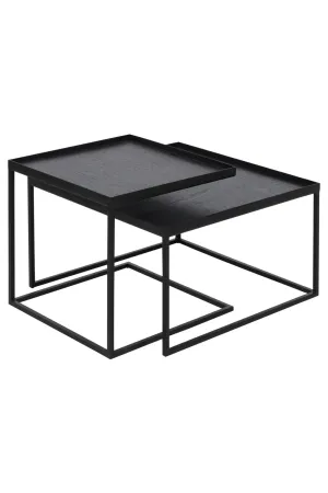 Black Nesting Coffee Tables (2) | Ethnicraft Square Tray
