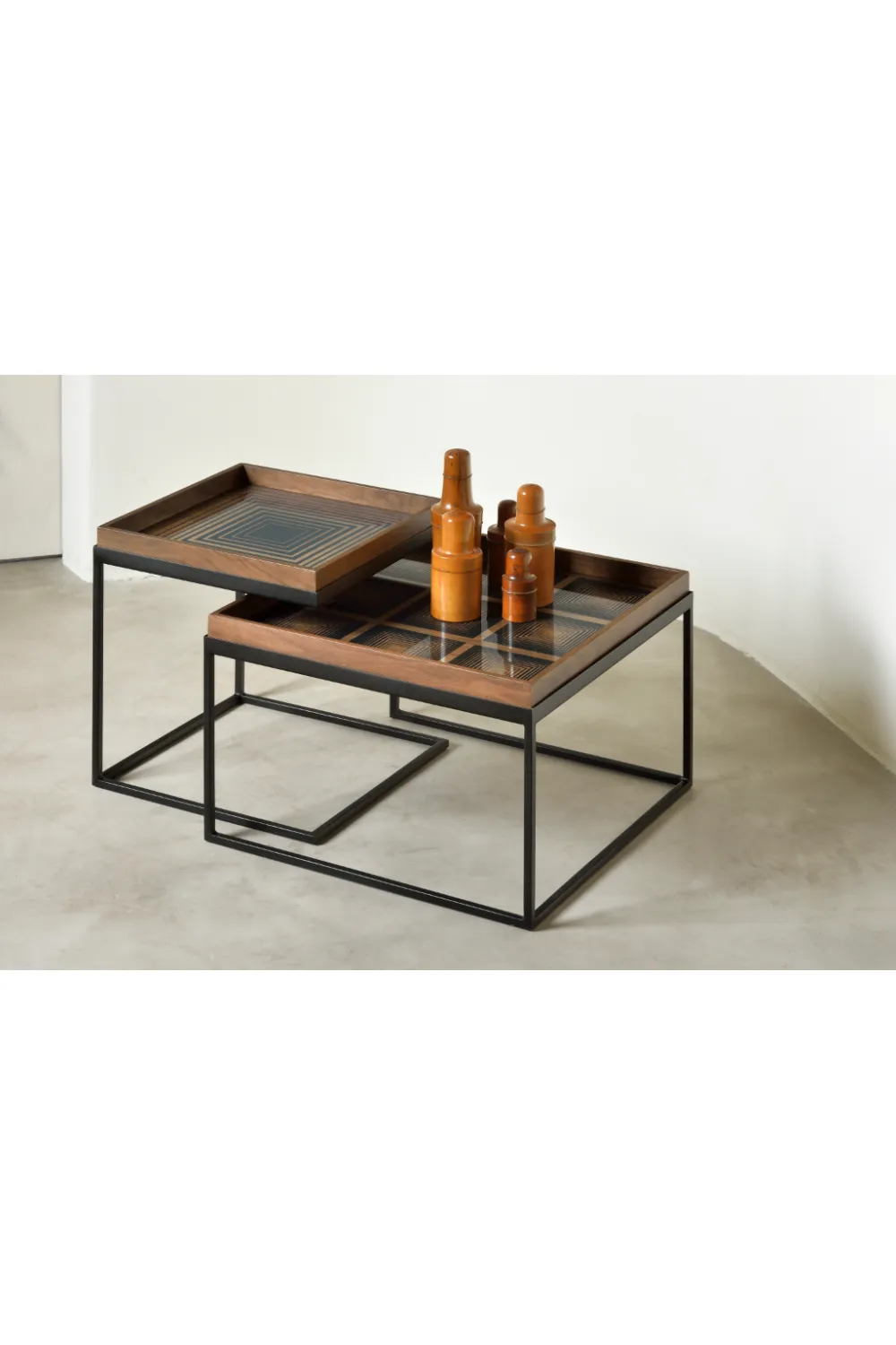 Black Nesting Coffee Tables (2) | Ethnicraft Square Tray