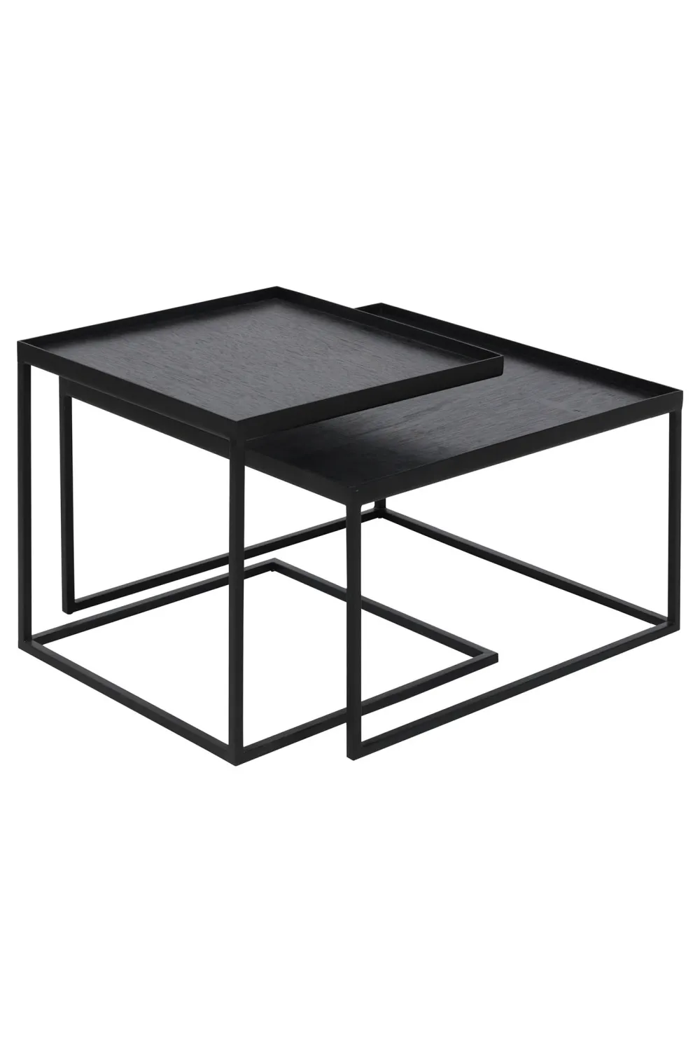 Black Nesting Coffee Tables (2) | Ethnicraft Square Tray