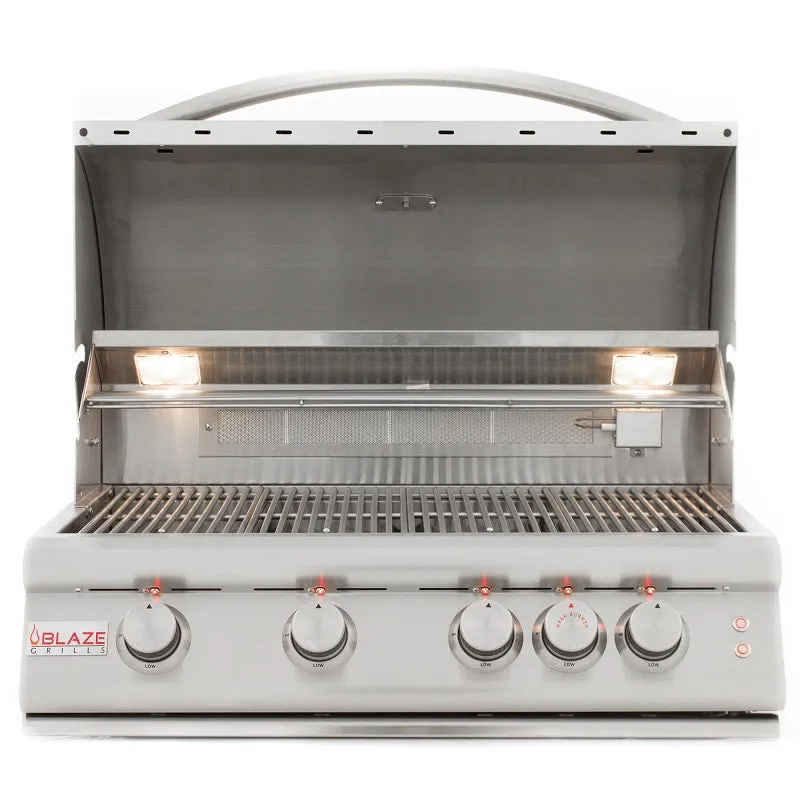 Blaze 32" Premium LTE 4-Burner Grill with Rear Burner and Built-In Lights - LP