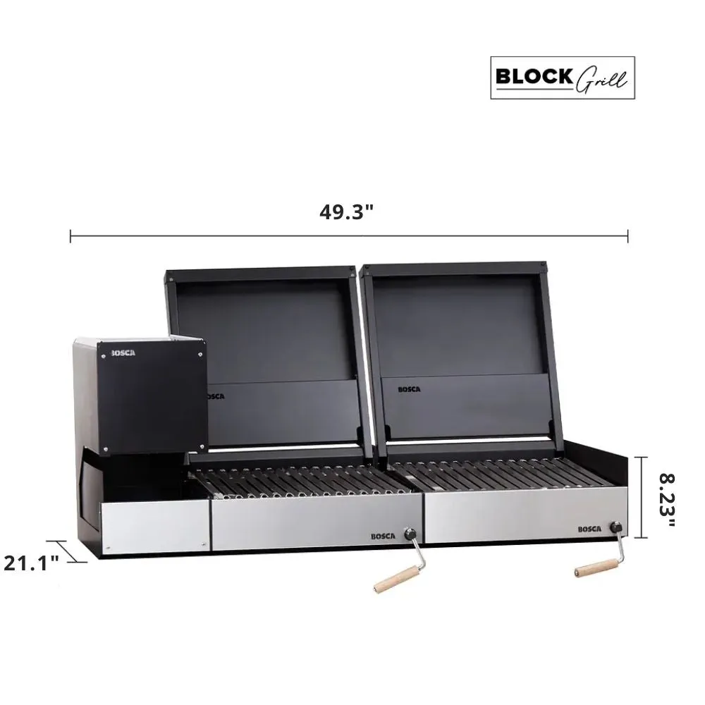 Bosca Pack Block Wood Brazier 250   Block 500 20"   Block 500 20" Built-in Charcoal Grill
