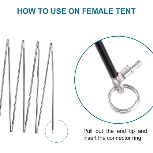 BRILLIANCE4U Tent Poles Replacement 20ft 1.5 in, 9.5mm 3/8 T6 Heated Aluminum Alloy Tent Rod, 1 Pole Pack