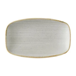Churchill Stonecast Raw Grey Oblong Chefs Plates 180 x 100mm (Pack of 12) - HX050
