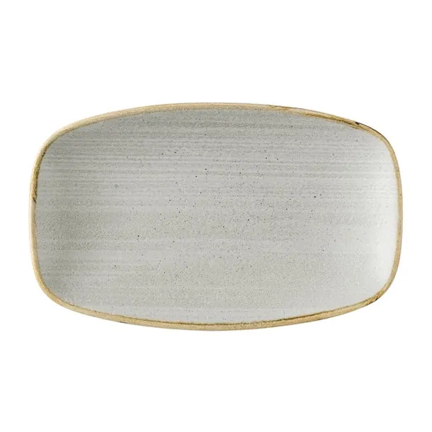 Churchill Stonecast Raw Grey Oblong Chefs Plates 180 x 100mm (Pack of 12) - HX050
