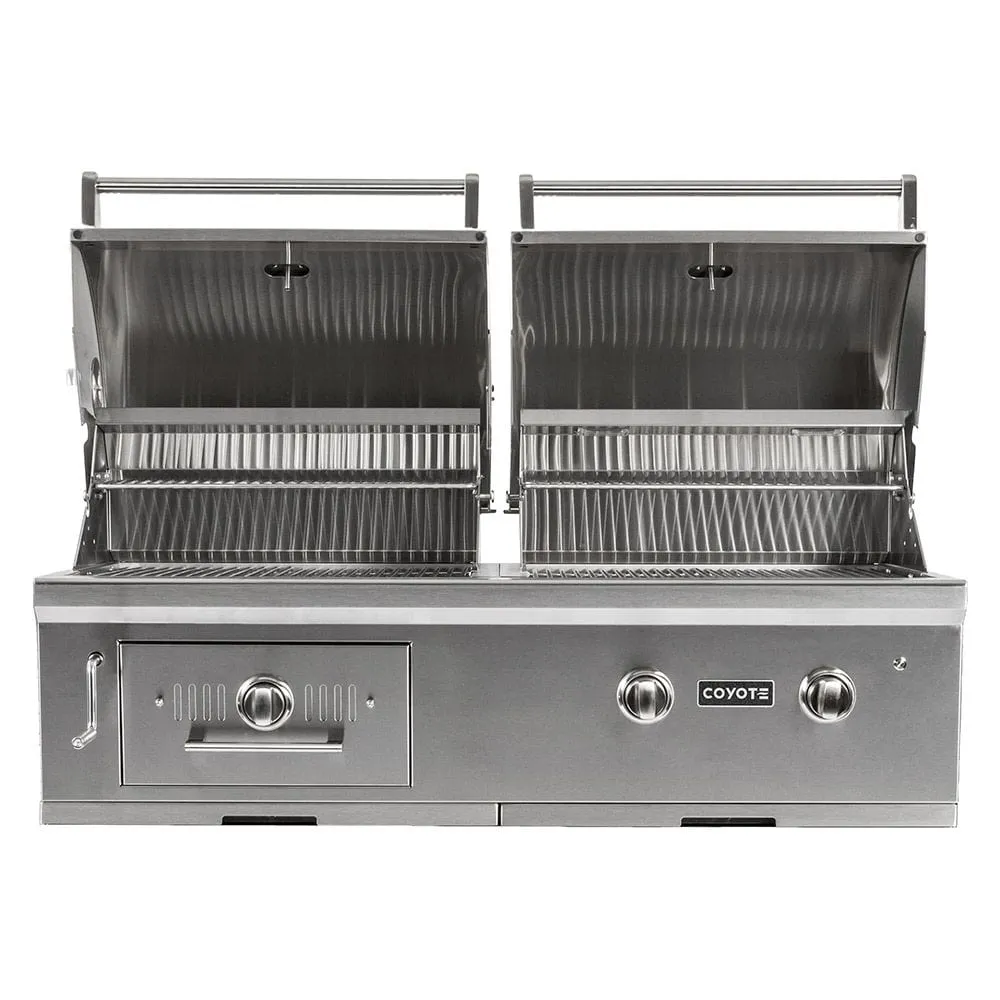 Coyote 50-inch Built-In Hybrid LP Gas and Charcoal Grill C1HY50LP