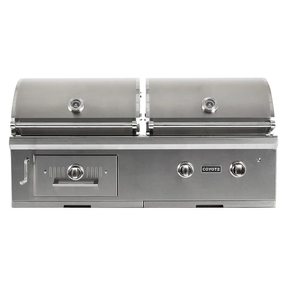 Coyote 50-inch Built-In Hybrid LP Gas and Charcoal Grill C1HY50LP