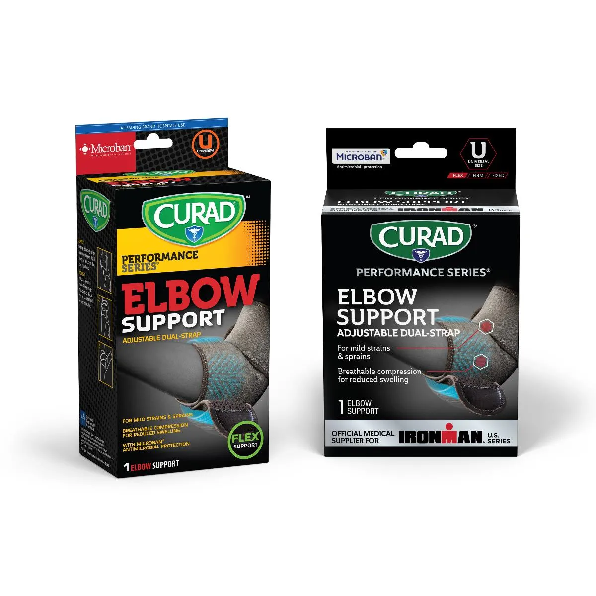 CURAD Wraparound Elbow Supports with Microban