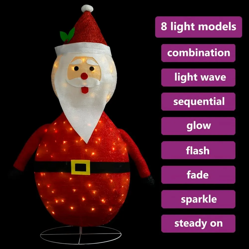 Decorative Christmas Santa Claus Figure LED Luxury Fabric 60cm to 120cm