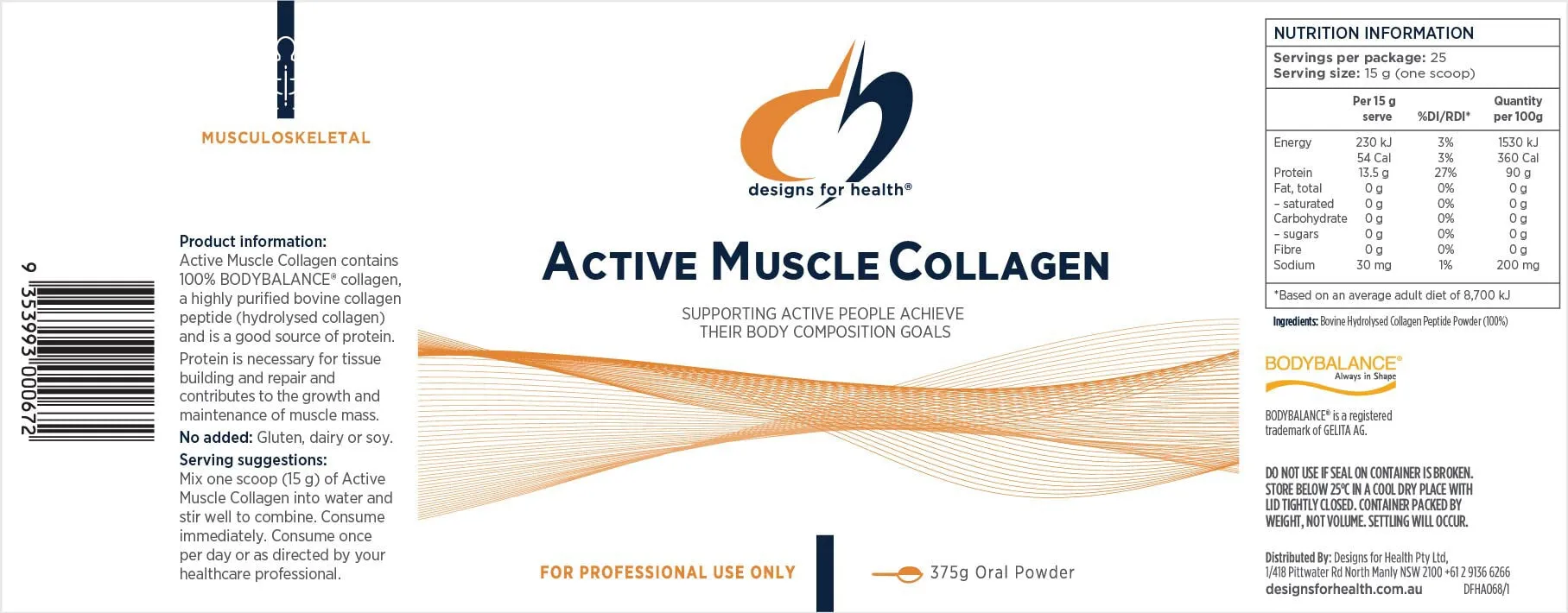 Designs for Health Active Muscle Collagen Oral powder