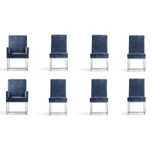 Element 8-Piece Dining Chairs  in Blue By Manhattan Comfort