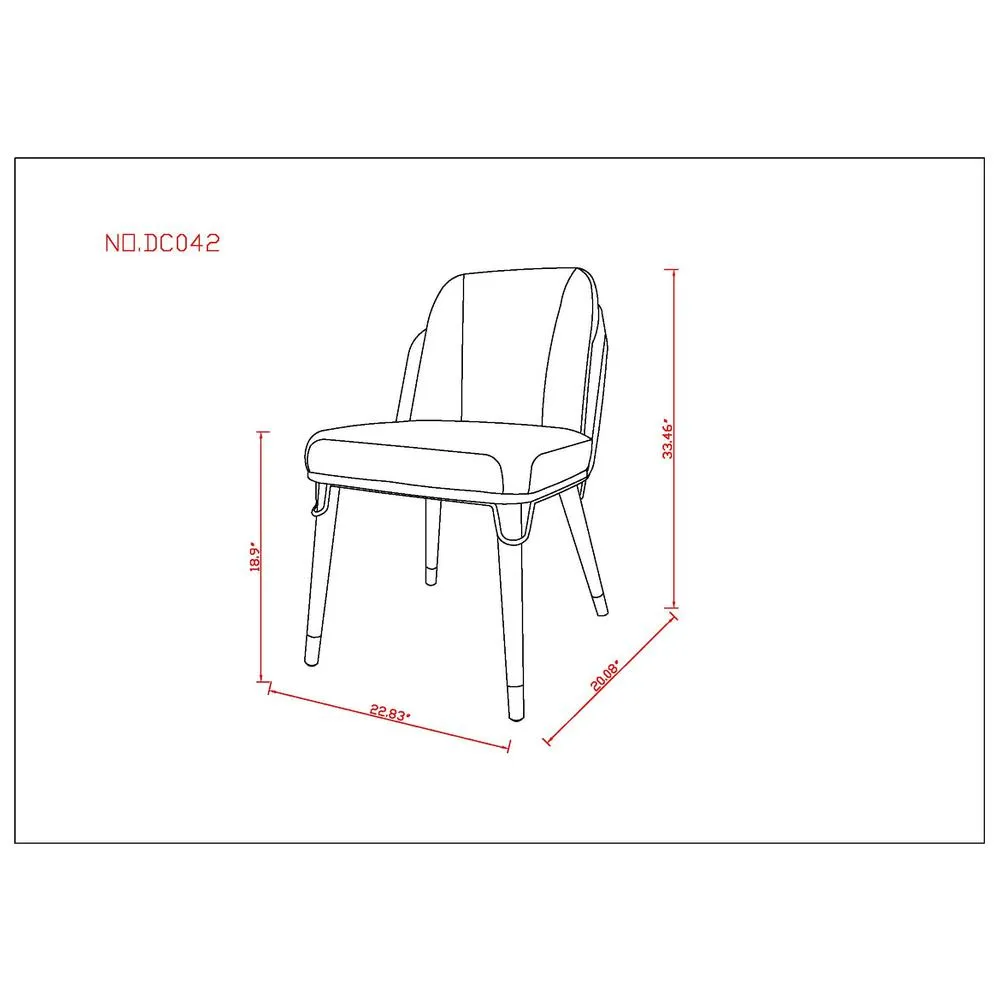 Estelle Dining Chair in Cream and Black (Set of 2) By Manhattan Comfort