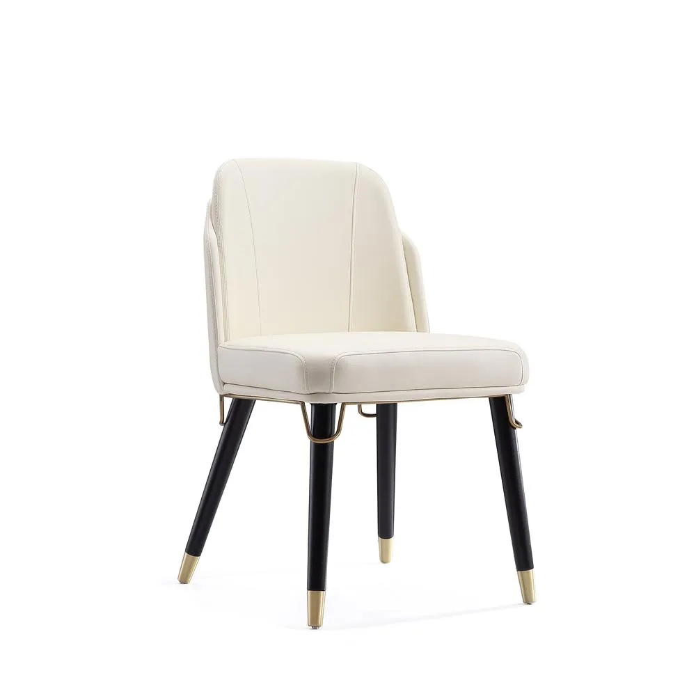 Estelle Dining Chair in Cream and Black (Set of 2) By Manhattan Comfort