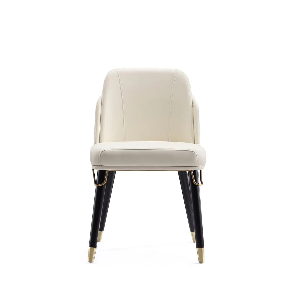 Estelle Dining Chair in Cream and Black (Set of 2) By Manhattan Comfort