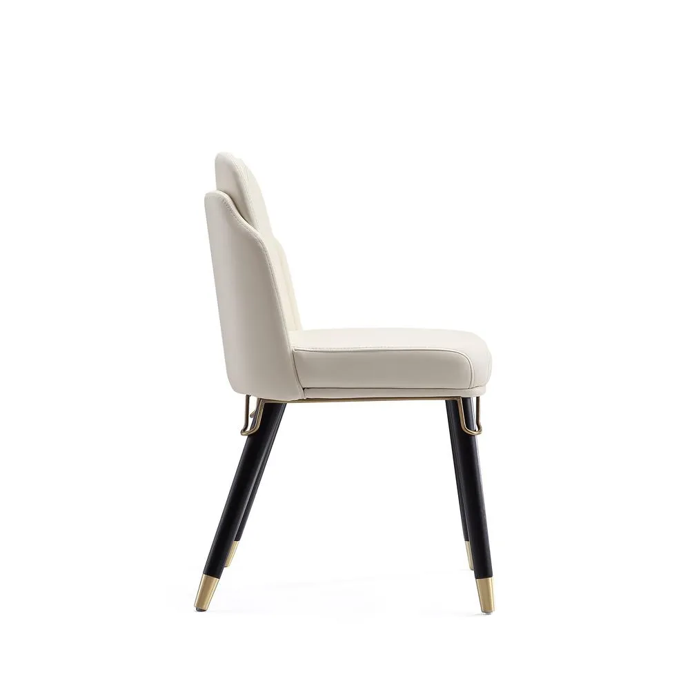 Estelle Dining Chair in Cream and Black (Set of 2) By Manhattan Comfort