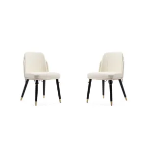 Estelle Dining Chair in Cream and Black (Set of 2) By Manhattan Comfort