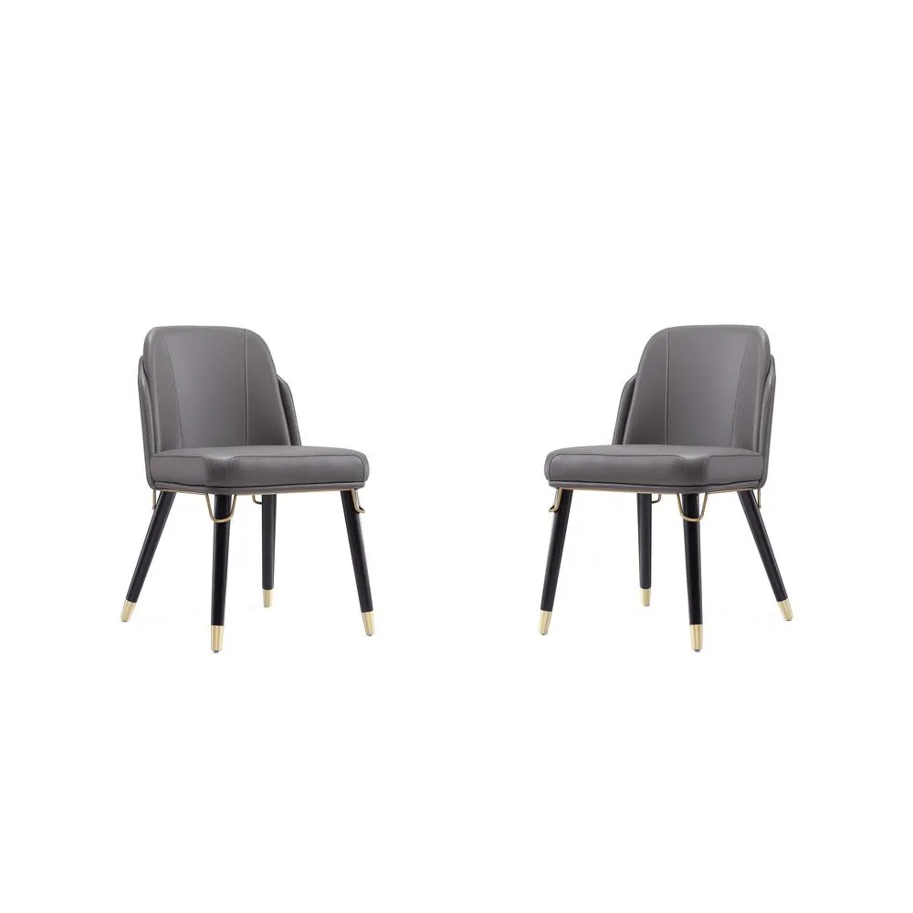 Estelle Dining Chair in Cream and Black (Set of 2) By Manhattan Comfort