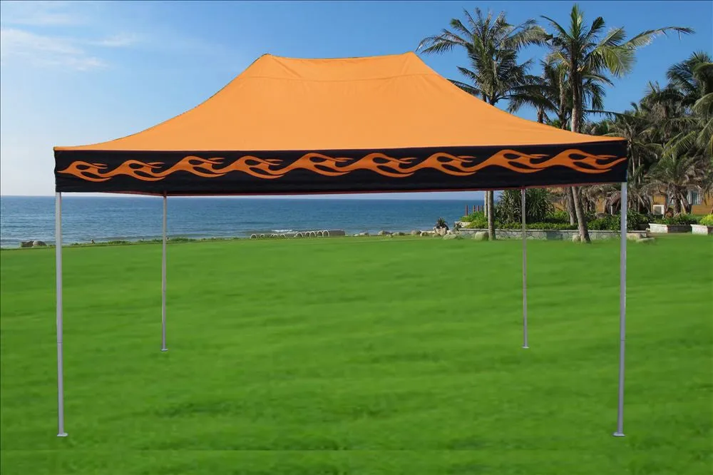 F Model 10'x15' Orange Flame - Pop Up Tent  Pro