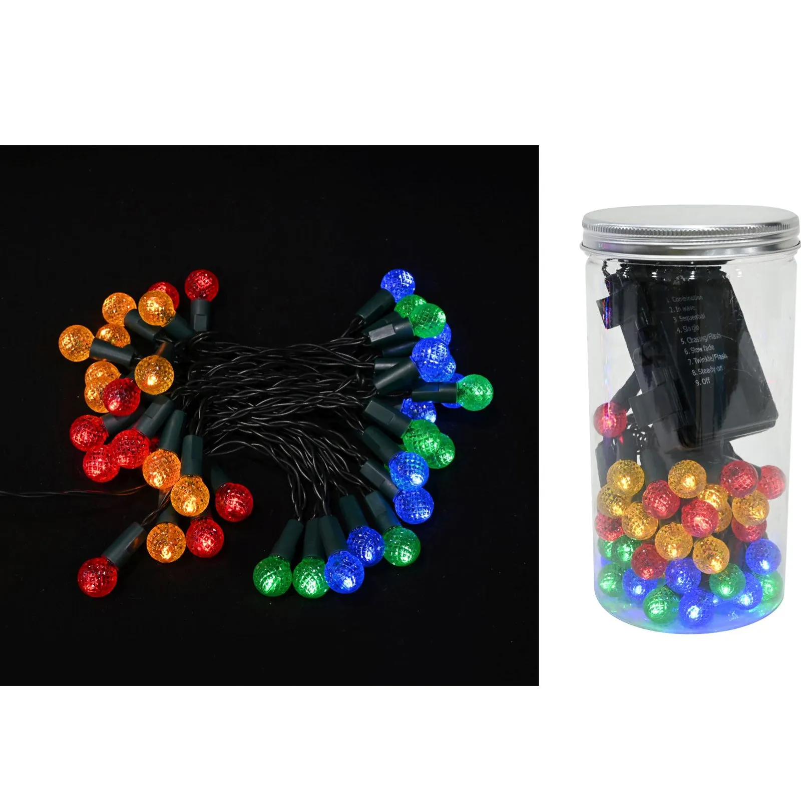 Festive Magic LED Multicoloured Berry Timer Christmas Lights In Jar
