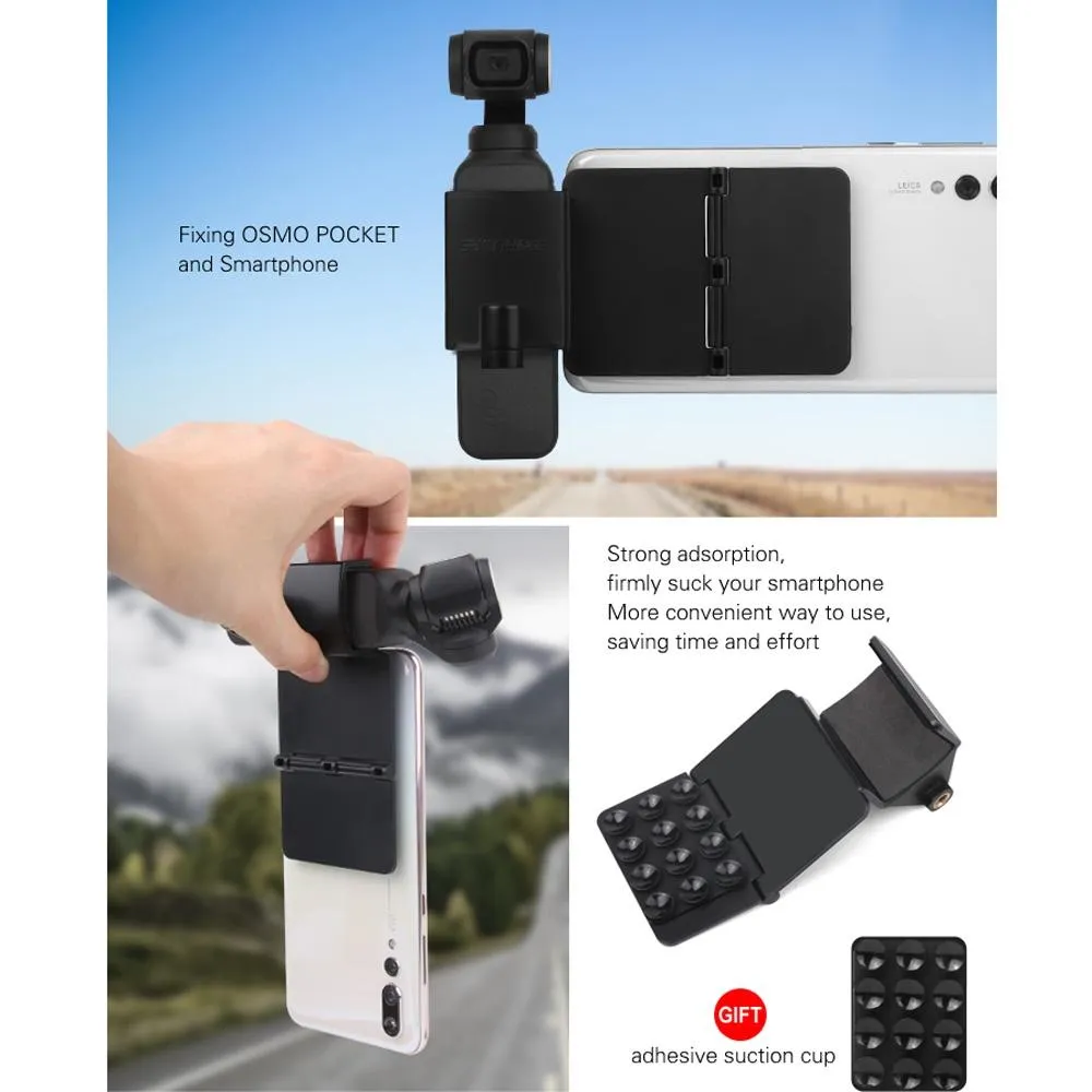 Folding Sucker Holder Tripod and Extension Rod for Dji Pocket