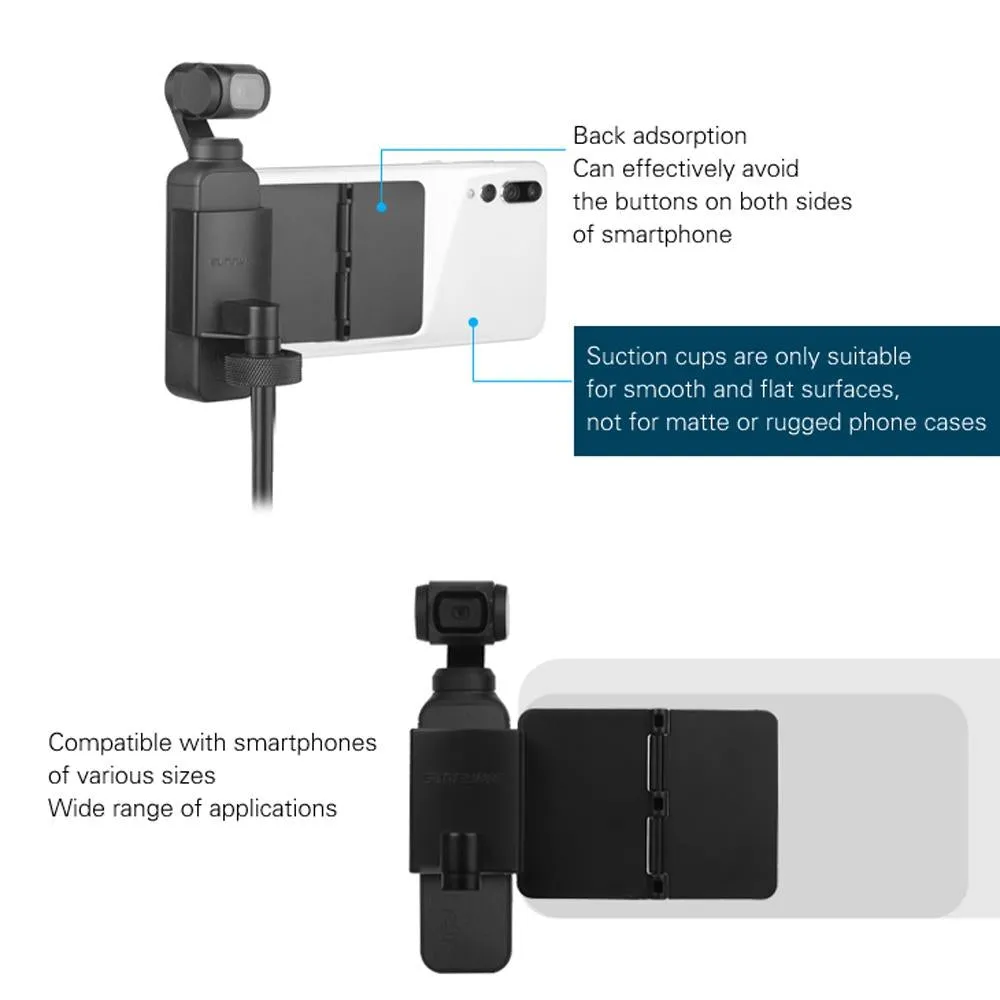 Folding Sucker Holder Tripod and Extension Rod for Dji Pocket