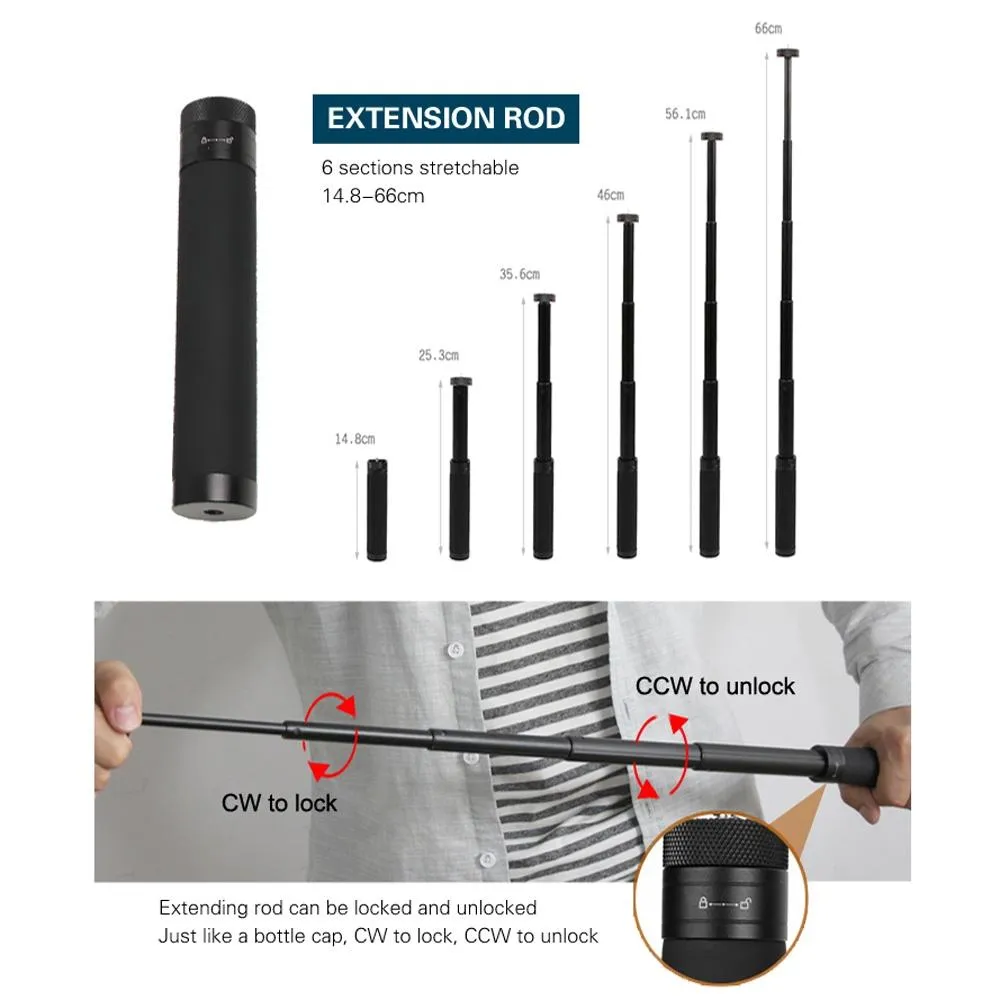 Folding Sucker Holder Tripod and Extension Rod for Dji Pocket