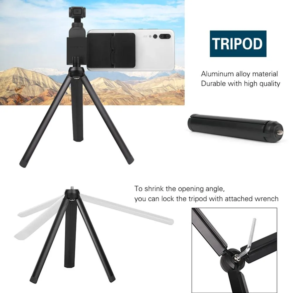 Folding Sucker Holder Tripod and Extension Rod for Dji Pocket