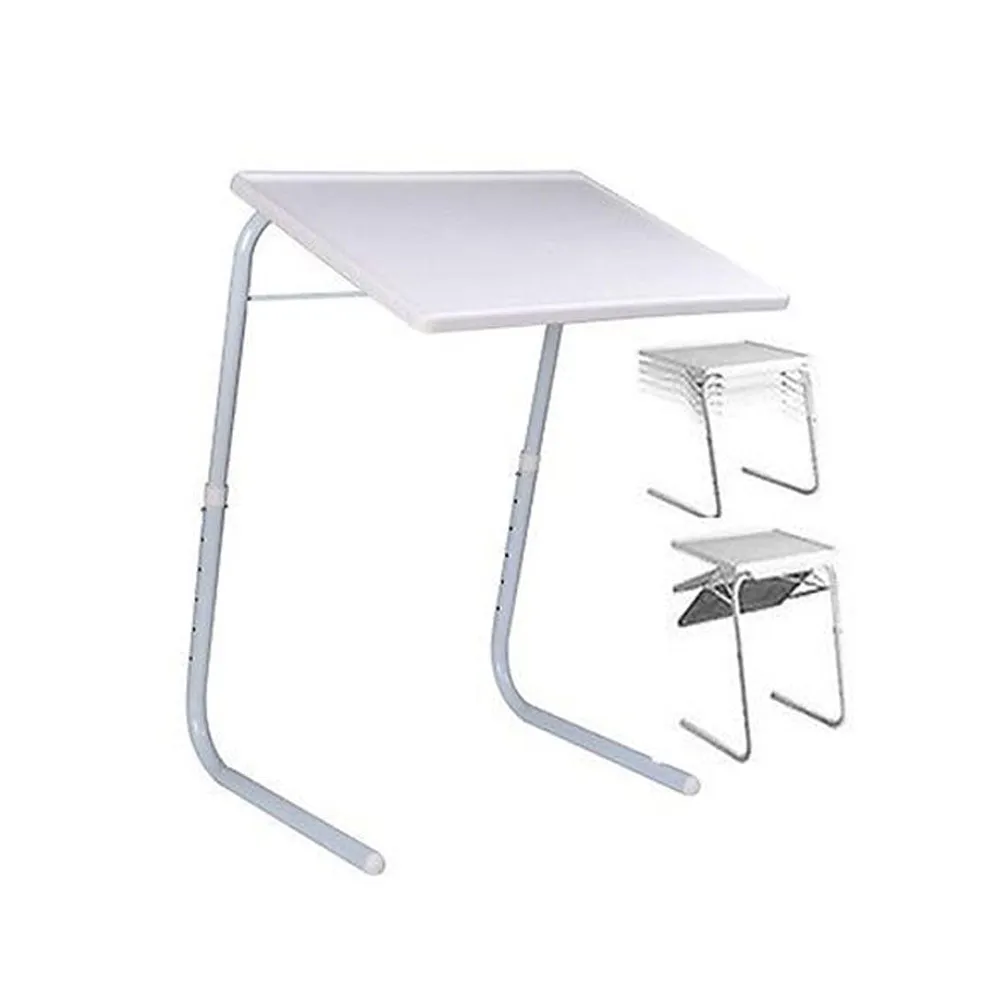 Folding Table Adjustable Desk Tray Cup Holder Eat  Work Foldable Under Sofa Bed