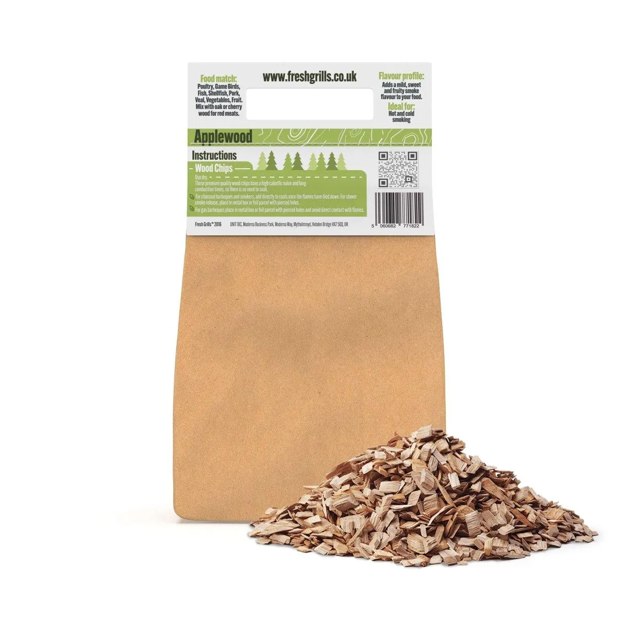 Fresh Grills Wood Chips for BBQ Grill, Wood Fired Pizza Oven, Kamado and Outdoor Smokers