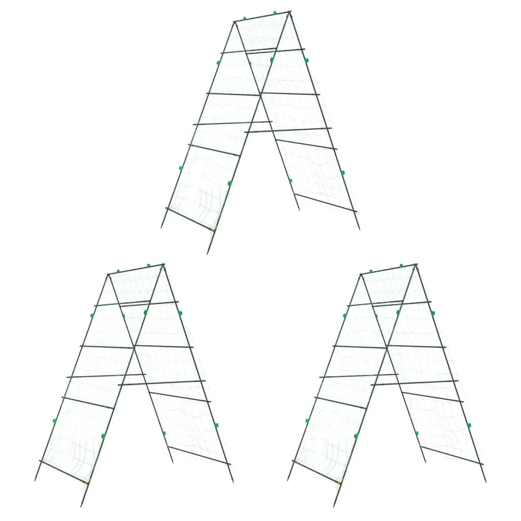 Garden Trellises for Climbing Plants 3 pcs A-Frame Steel