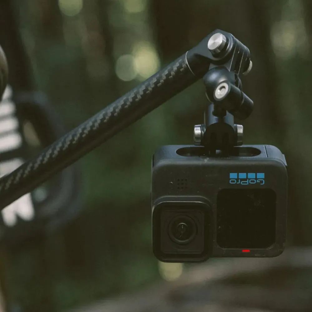 GoPro Carbon Fiber Boom   Handle Bar Mount with 10" to 21" Extension Arms and 360 Degree Ball Joint for Action Cameras and Vlogging | AEXTM-011