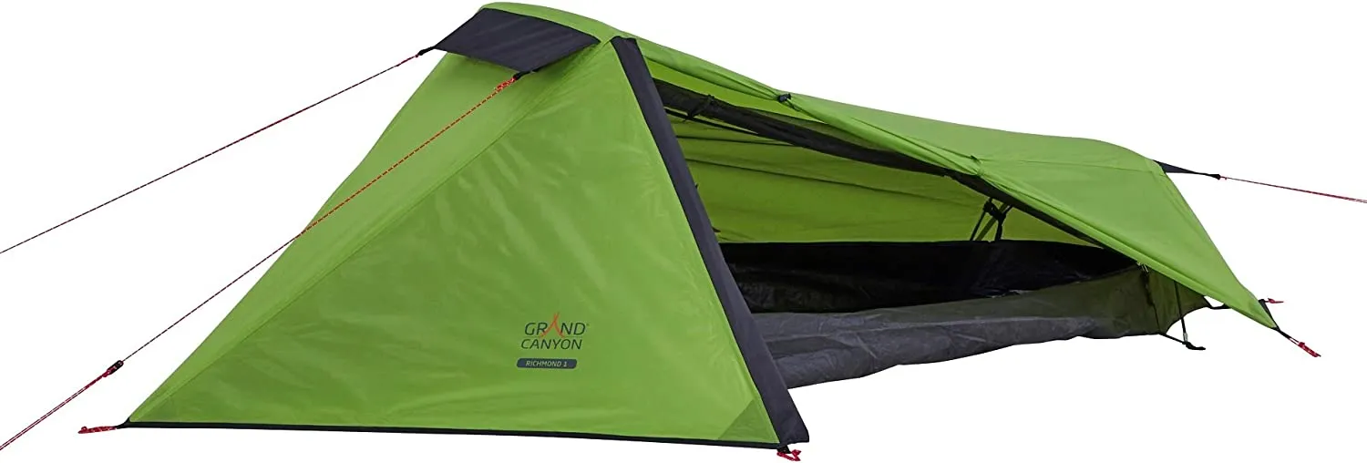GRAND CANYON Richmond 1: Ultralight and Waterproof Tunnel Tent for 1 Person - Compact Pack Size for Trekking, Camping, and Outdoor Adventures