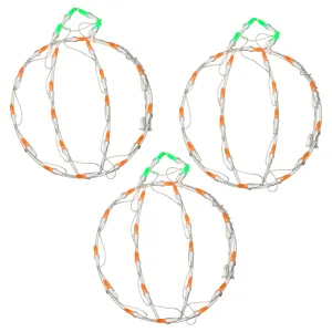 Halloween Lighted Sign Decoration, White, Mini Pumpkin Trio, LED Lights, Plug In, 14 Inches