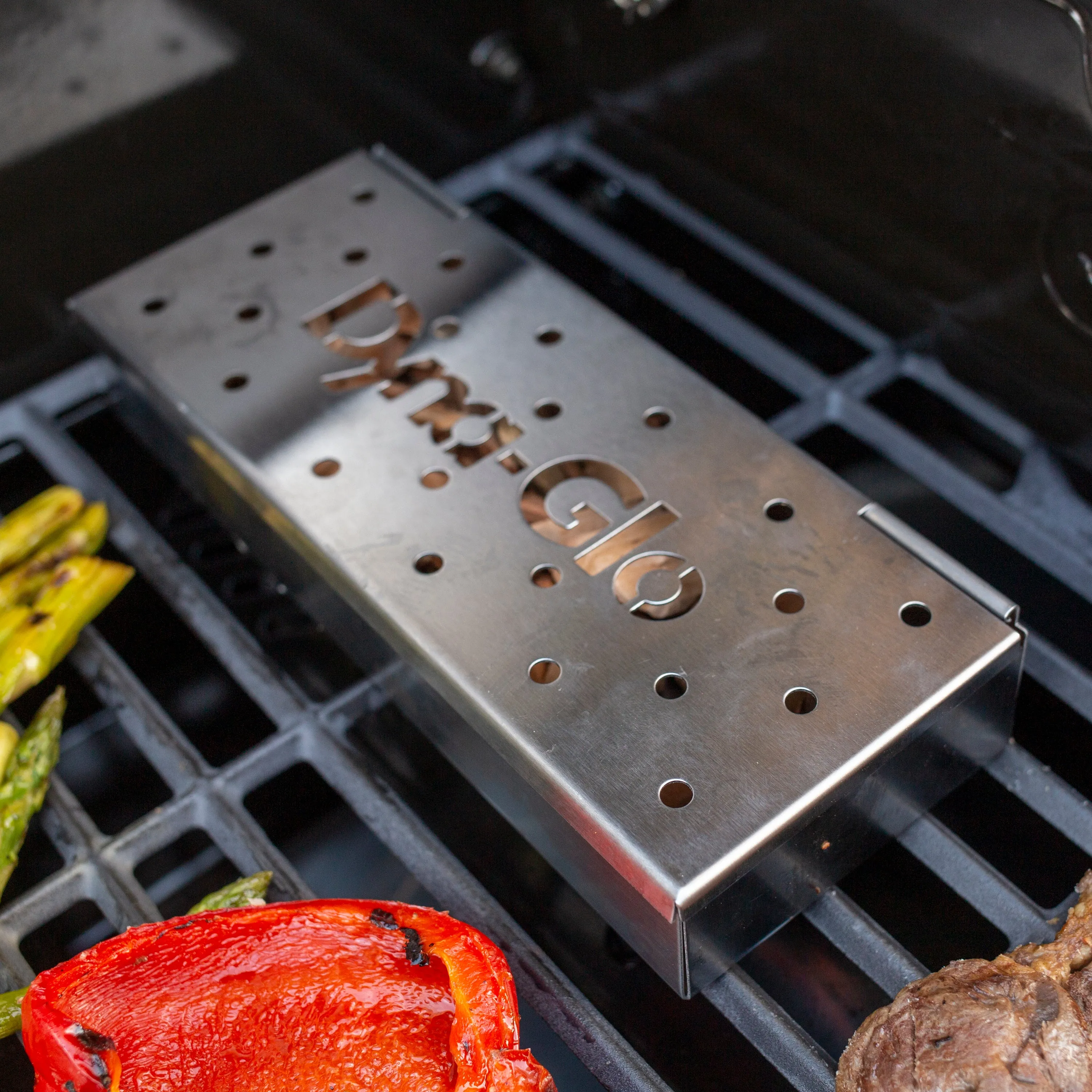 Hinged Stainless Steel Wood Chip Smoker Box
