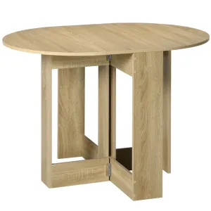HOMCOM Folding Dining Table Foldable Drop Leaf Dinner Table for Kitchen Oak
