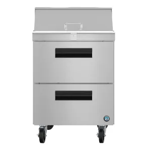 Hoshizaki SR27B-8D2 27" Steelheart Series Stainless Steel Sandwich/Salad Prep Table with Refrigerated Base, 115v