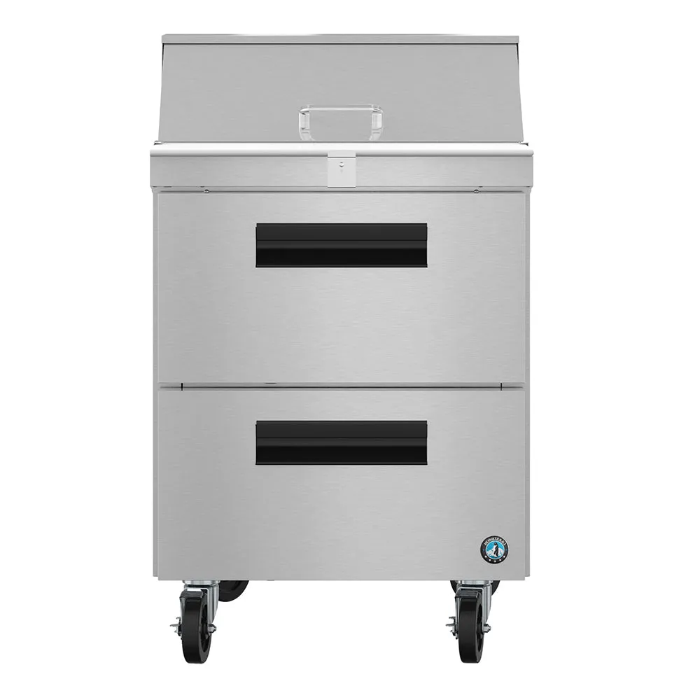 Hoshizaki SR27B-8D2 27" Steelheart Series Stainless Steel Sandwich/Salad Prep Table with Refrigerated Base, 115v