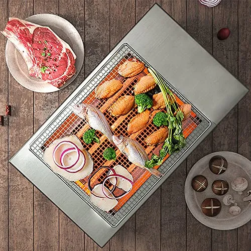 Indoor Barbecue Electric Grill, Indoor Smokeless Grill Stainless Steel Commercial and Family use Griddle Korean BBQ Grill, Suit for Cafe Restaurant Camping Party Buffet 120V,1800W