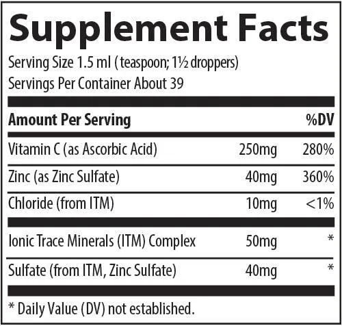 Ionic Zinc   Vitamin C