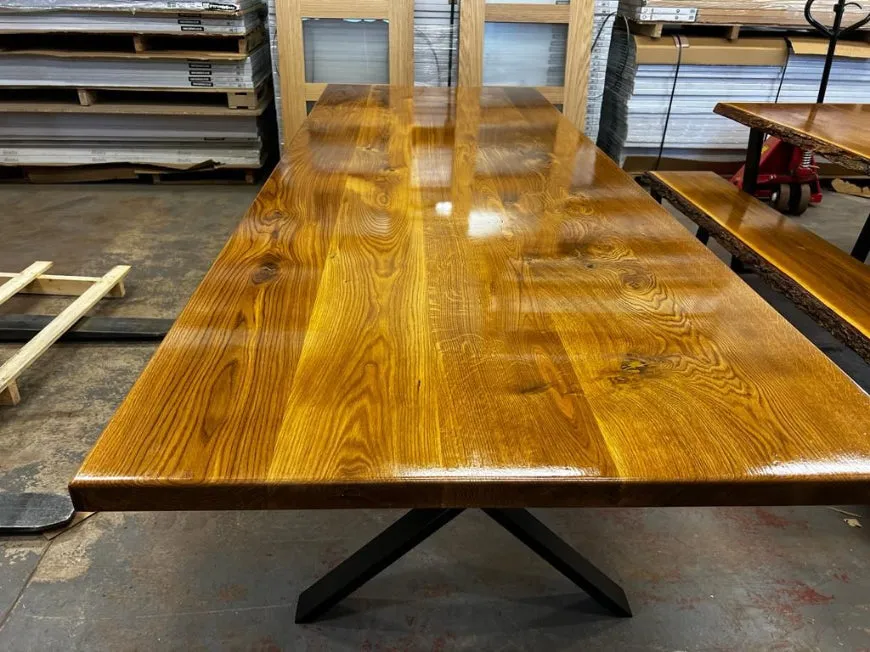 Joinery Solid Oak High Gloss Dining Table - 2800mm x 1000mm