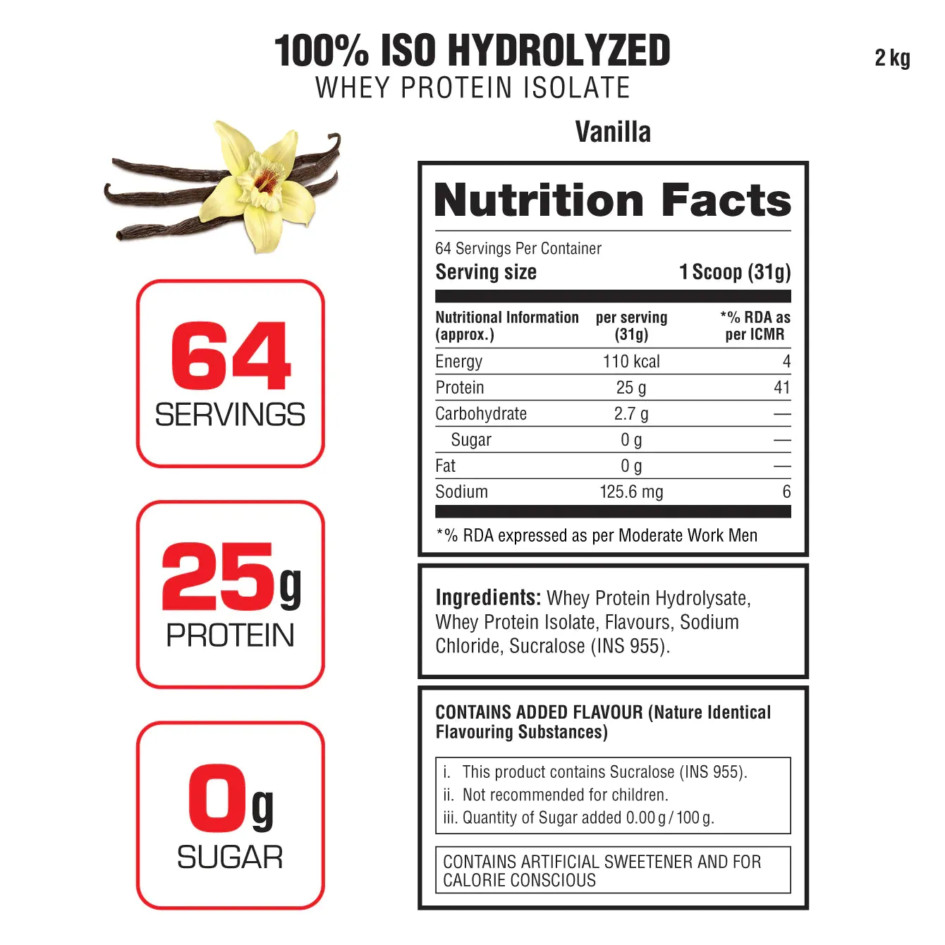 Labrada 100% ISO HYDROLYZED Isolate Whey Protein - (Vanilla)