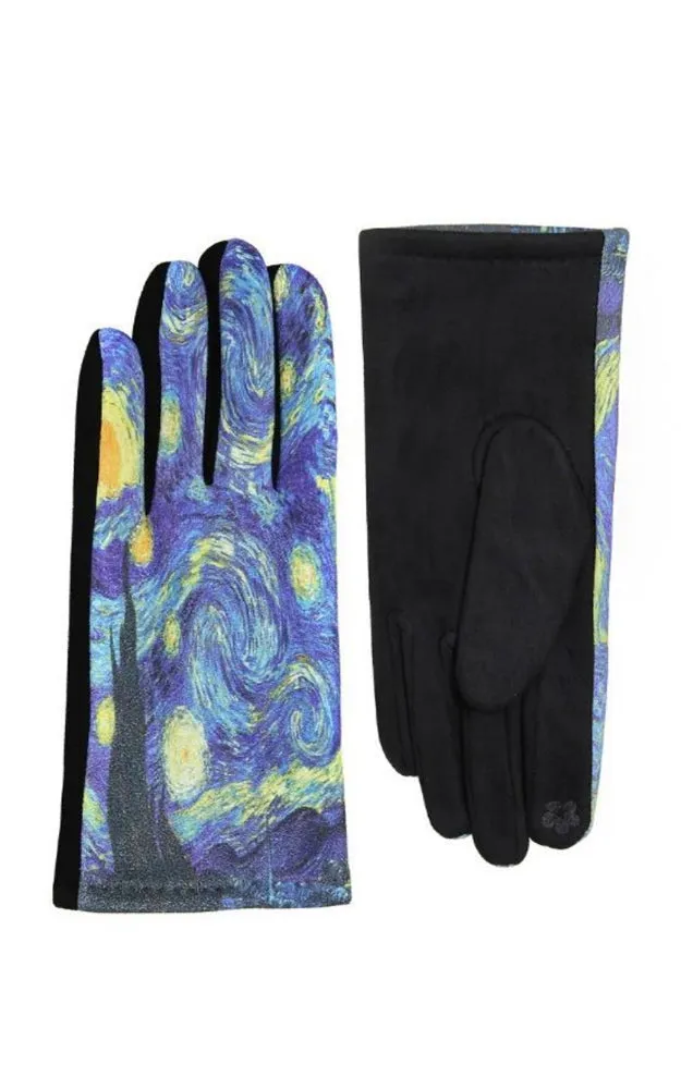 LOG160 Painting Inspired Pattern Screen Touch Gloves (12prs Pack)