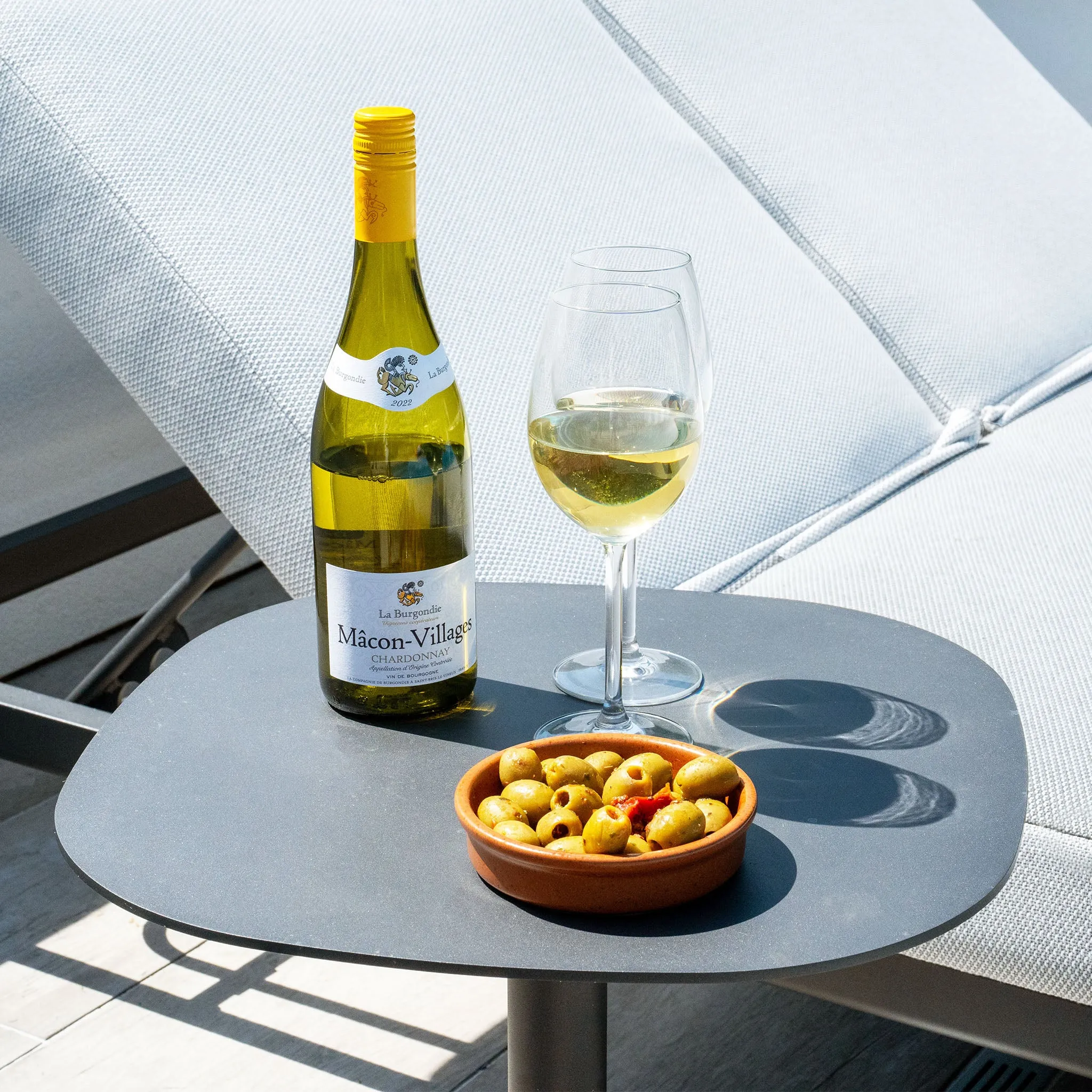 Luna Outdoor Fabric Double Sun Lounger in Oyster Grey