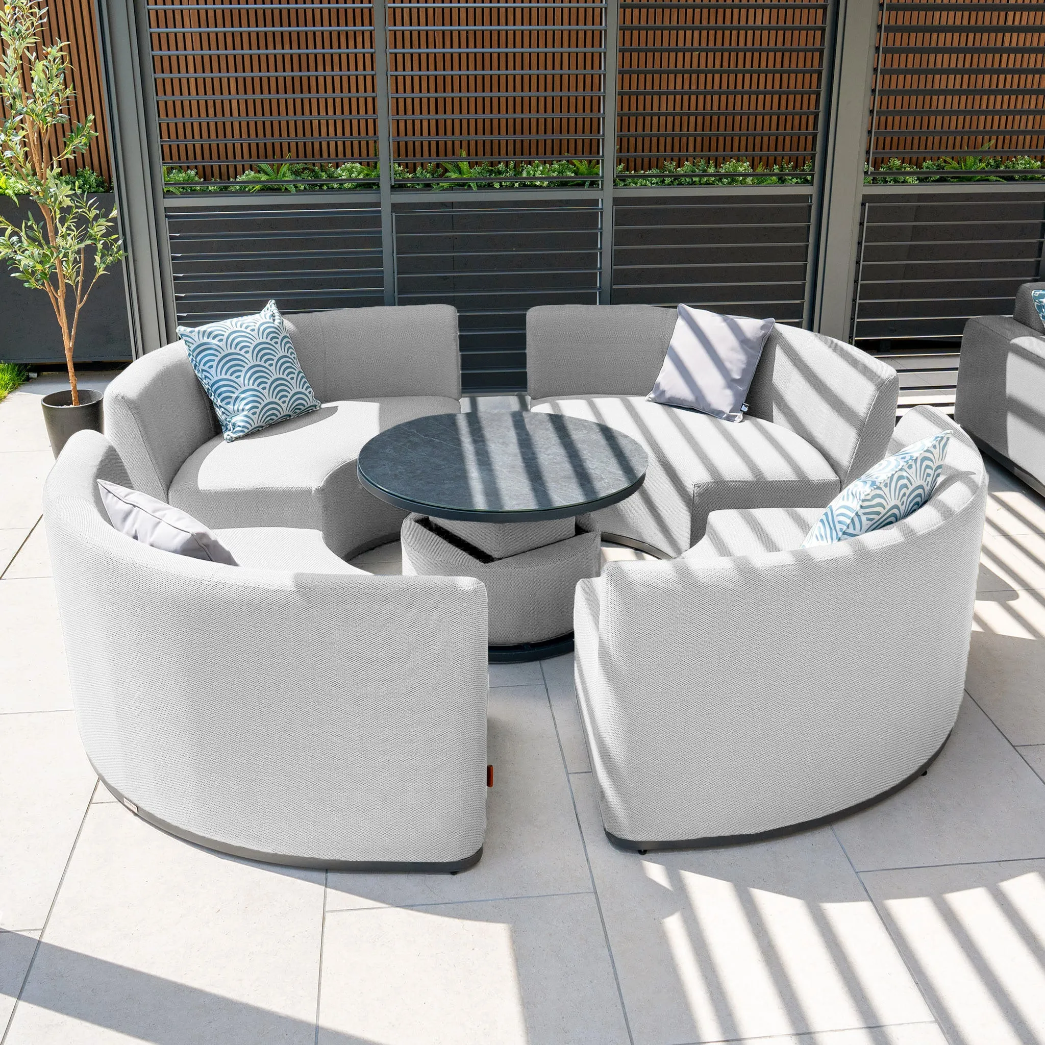 Luna Outdoor Fabric Lifestyle Suite with 4 Sofas in Oyster Grey