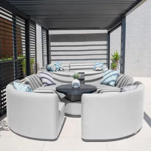 Luna Outdoor Fabric Lifestyle Suite with 4 Sofas in Oyster Grey