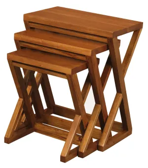 Manhattan Nesting Table - Set of 3 (Light Pecan)