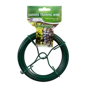 Midwest T025GT 50' Foot Roll Of Green Plastic Coated Steel Garden Training Trellis Wire - Quantity of 12