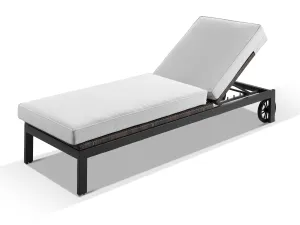 Milano Sunbrella White Fabric Outdoor Sun Lounger