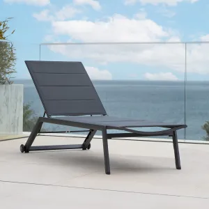 Monaco Padded Sunlounger in Charcoal
