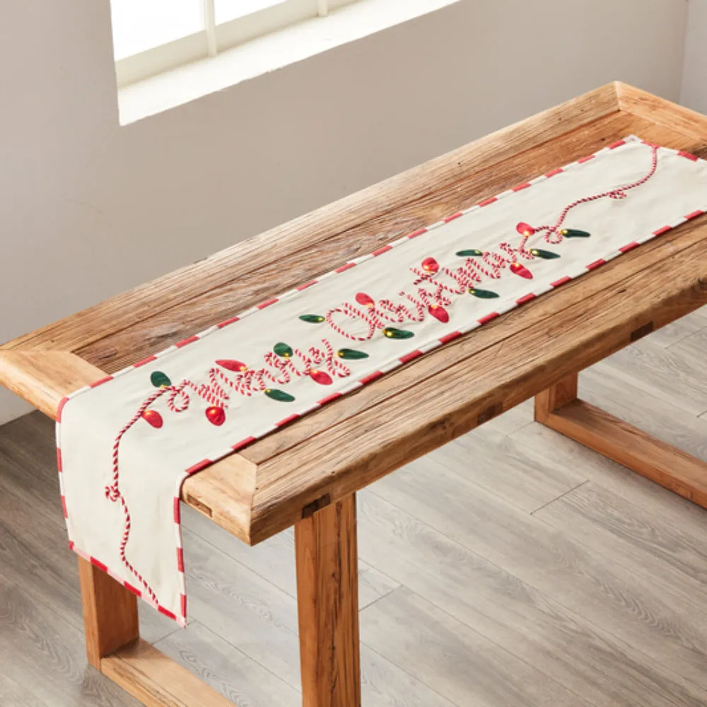 Mud Pie Light-Up Merry Christmas Runner
